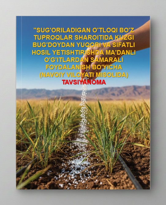 «SUG’ORILADIGAN O’TLOQI BO’Z TUPROQLAR SHAROITIDA KUZGI BUG’DOYDAN YUQORI VA SIFATLI HOSIL YETISHTIRISHDA MA’DANLI O’G’ITLARDAN SAMARALI FOYDALANISH BO’YICHA TAVSIYANOMA